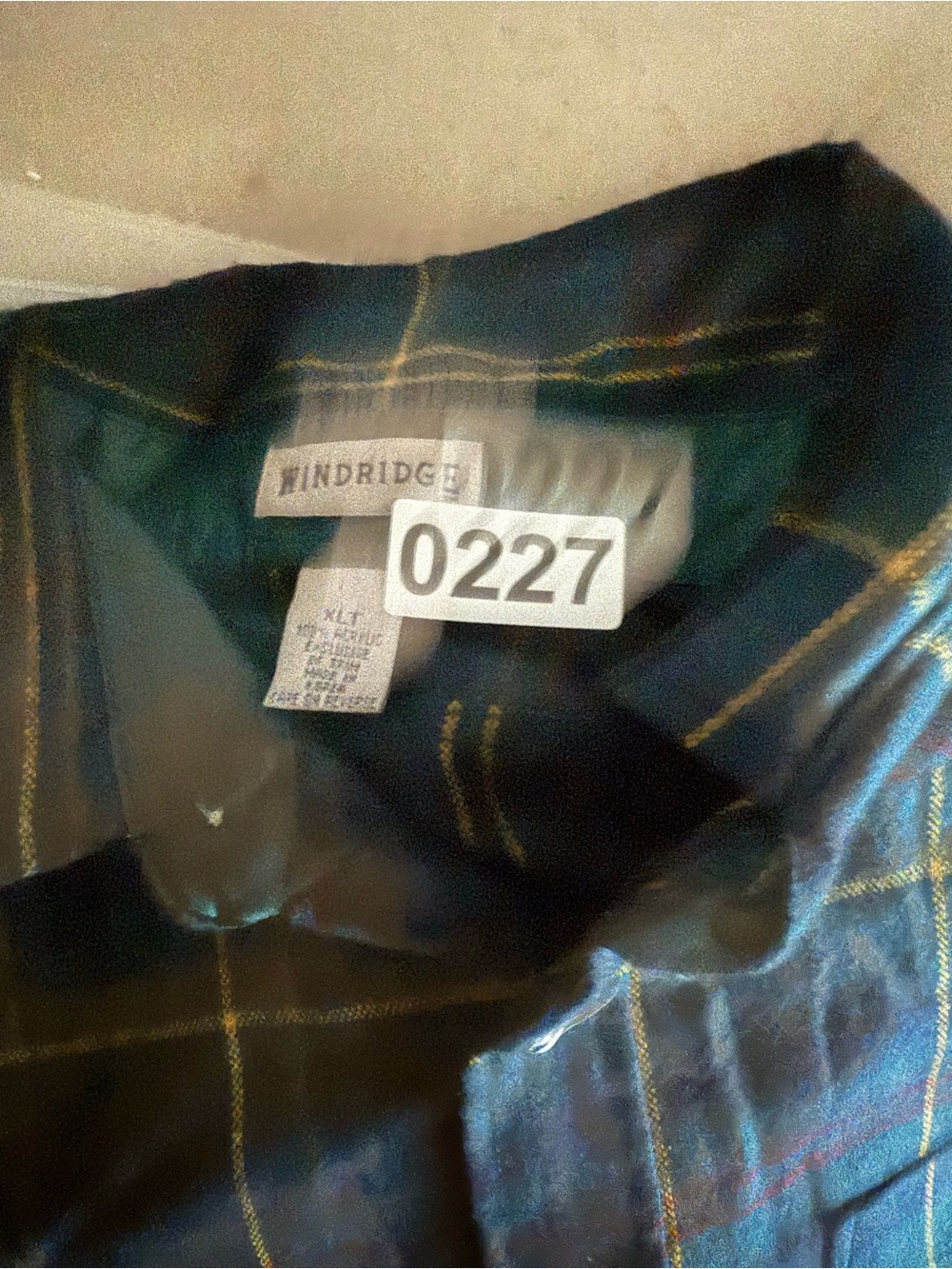 Vintage WindRidge green‎  Plaid Long Sleeve Button Down Shirt size XL T - Picture 8 of 8